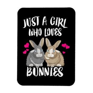 Ímã Apenas Uma Menina Que Ama Coelhinhos   Bunny Lover