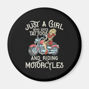 Imã Apenas Uma Menina Que Ama Motociclos Engraçada Art