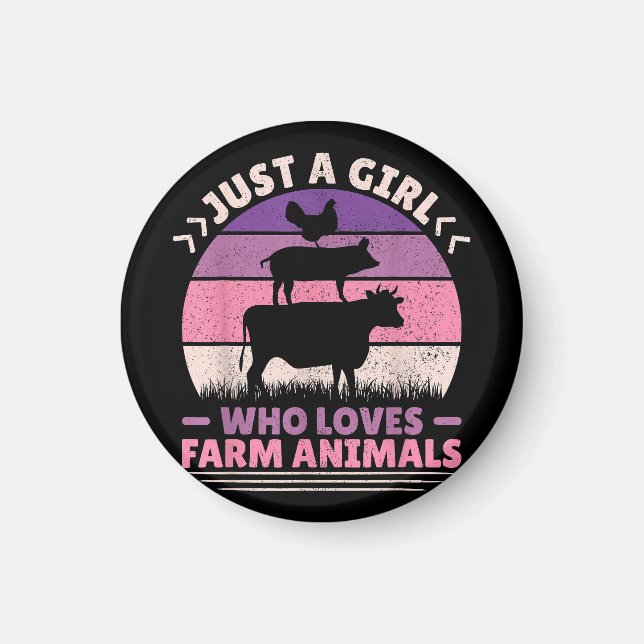 Imã Apenas Uma Menina Que Ama Os Animais De Fazenda So (Frente)