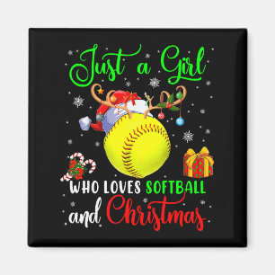 Imã Apenas Uma Menina Que Ama Softball E Papai Noel De