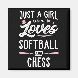Imã Apenas Uma Menina Que Ama Softball E Xadrez.