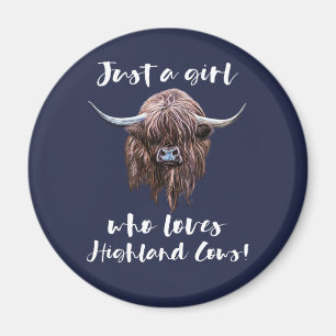 Imã Apenas Uma Menina Que Ama Vacas Em Highland Escoce