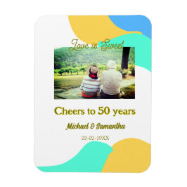 Ímã aplausos para 50 anos o amor é doce retrô