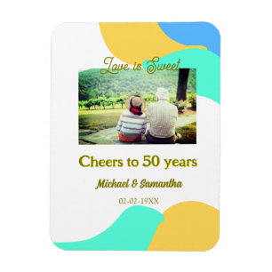 Ímã aplausos para 50 anos o amor é doce retrô