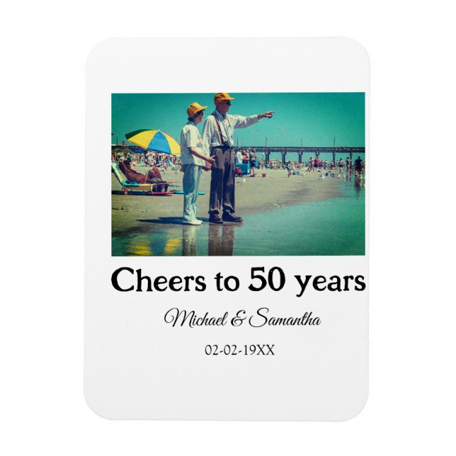 Ímã aplausos para o aniversário de 50 anos adicionar n (Vertical)