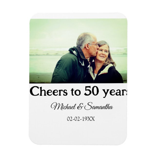 Ímã aplausos para o aniversário de 50 anos adicionar n (Vertical)