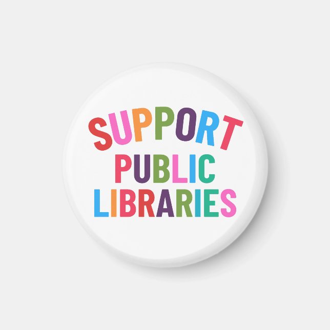Imã Apoiar Bibliotecas Públicas (Frente)