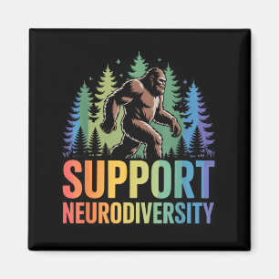 Imã Apoie a Neurodiversidade Bigfoot Divertido Autismo