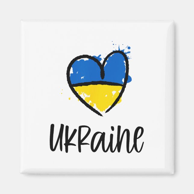 Imã Apoie a Ucrânia Eu Estou Com a Bandeira Ucraniana  (Frente)