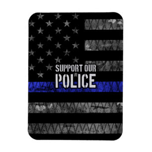 Ímã Apoie nossa bandeira desapontada da polícia