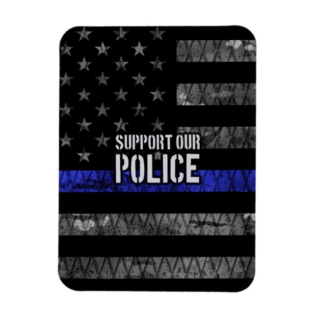 Ímã Apoie nossa bandeira desapontada da polícia (Vertical)