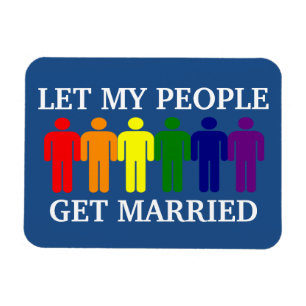 Ímã Apoie o Casamento Gay Deixe meu povo Casar