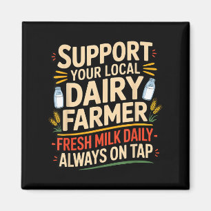 Imã Apoie o Laticínio Local Fazendeiro Vintage Vaca