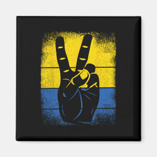 Imã Apoie Sinal de Paz Bandeira da Ucrânia Liberdade U
