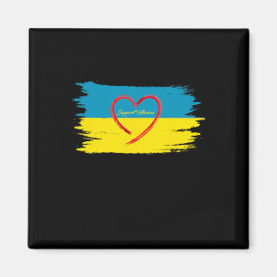 Imã Apoie Zalensky Amor Bandeira do Ucrânia Coração