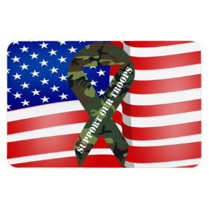 Ímã Apoio de Camo do verde da bandeira americana