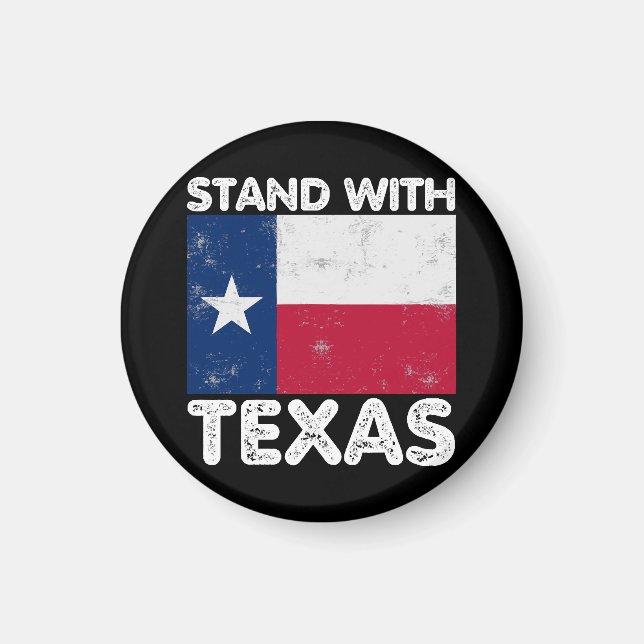 Imã Apoio Texas Eu Fico Com Texas Bandeira Texana (Frente)