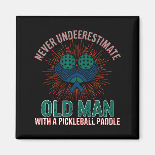 Imã Aposentadoria de pickleball retrô vintage pai engr