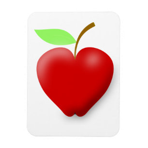 Ímã Apple-148455 RED HEART SHAPED APPLE VETOR FRUTA H