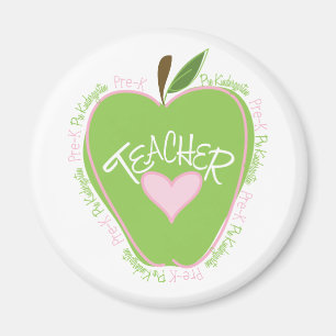 Imã Apple cor-de-rosa e verde pre de K do professor