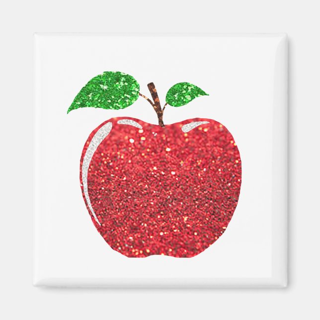 Imã Apple Faux Red Glitter (Frente)