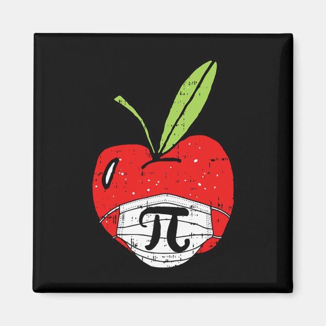 Imã Apple Pi-day, Professor de Máscara de Rosto Cuta,  (Frente)