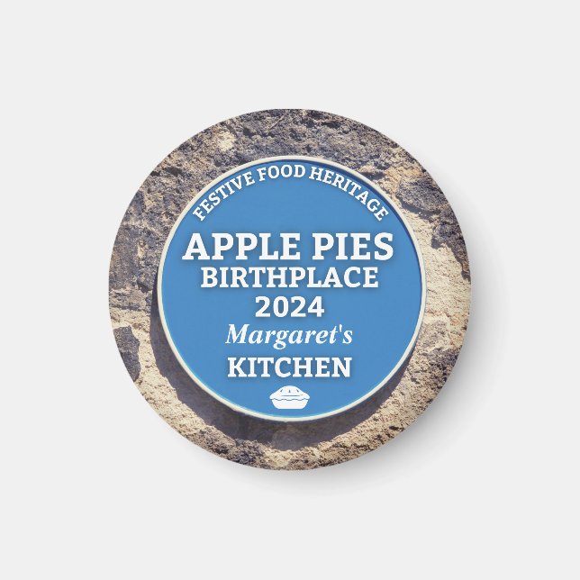 Imã Apple Pies Blue Plaque Magnet (Frente)