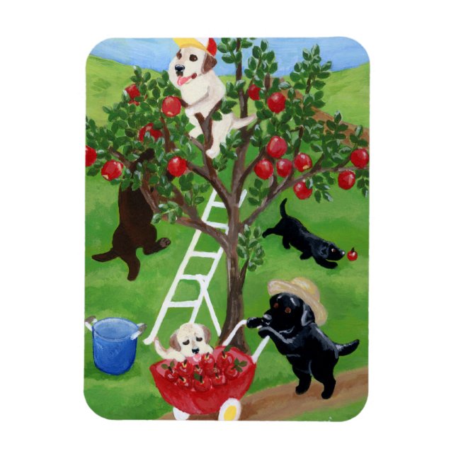 Ímã Apple Tree Labradores (Vertical)