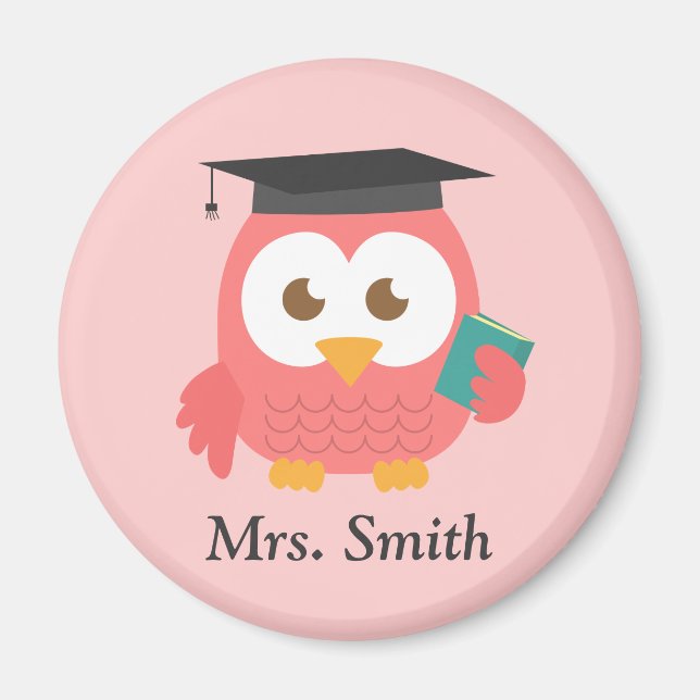 Imã Apreciação de Professor, Coruja Sábia Rosa (Frente)
