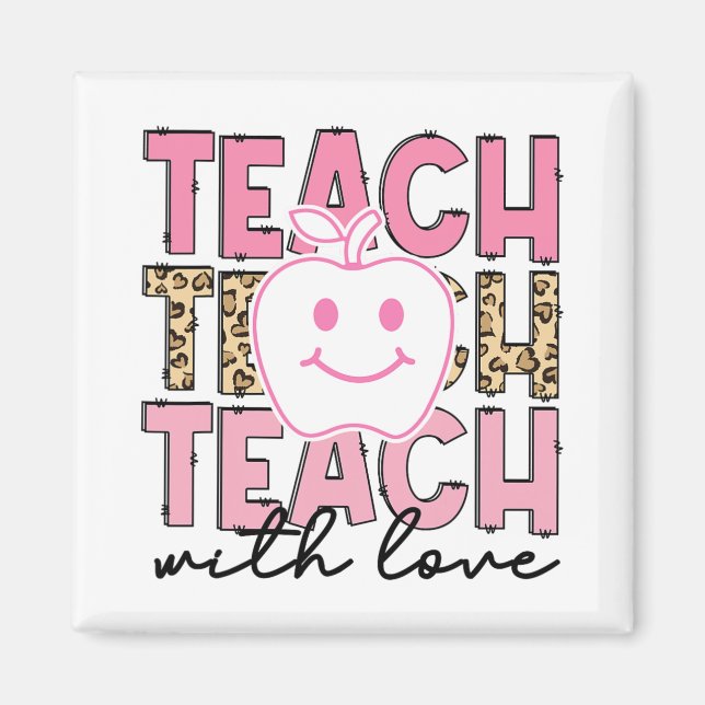 Imã Apreciação de Professor Leopardo Ensine Com Amor E (Frente)