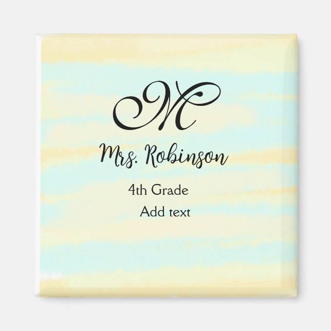 Imã apreciação do professor de aquarela azul simples (Frente)