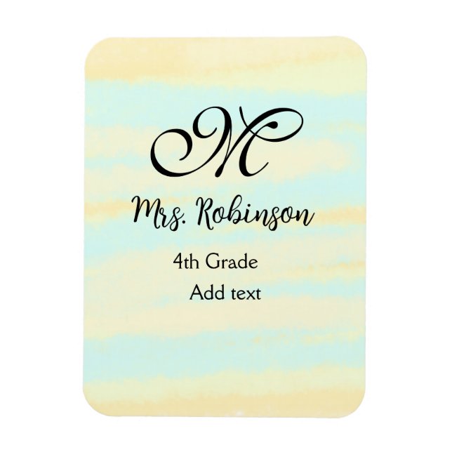 Ímã apreciação do professor de aquarela azul simples (Vertical)