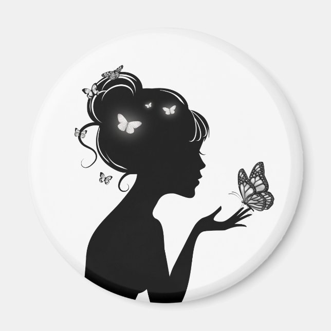 Imã Apreciando a mulher borboletas brancas (Frente)
