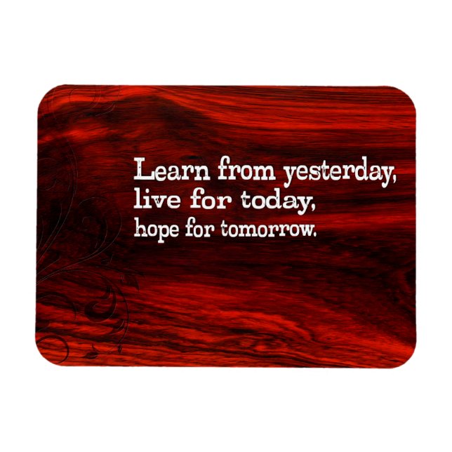 Ímã "Aprender, viver, esperar" Cotação Inspiracional F (Horizontal)