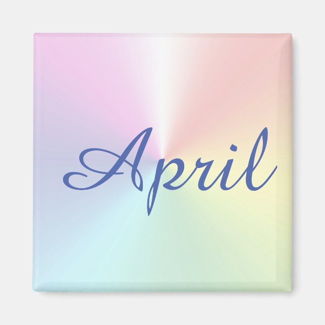 Imã April Rainbow Amazone Blue Square Magnet por Janz (Frente)