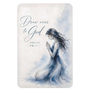 Ímã Aproxime-se de Deus Tiago 4:8 Aquarela Cristã