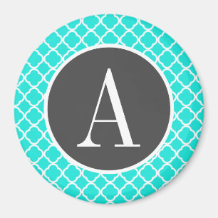 Imã Aqua Color Turquoise Quatrefoil