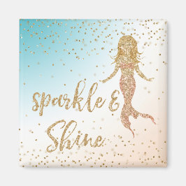 Imã Aqua Dourada Mermaid Sparkle Confetti