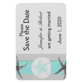 Ímã Aqua e Cinza Starfish Salvar a Data