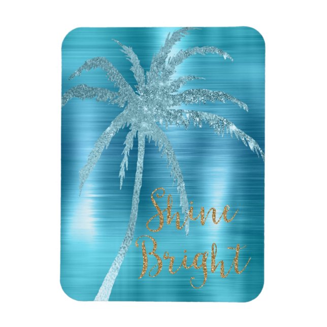 Ímã Aqua Glitz Glitter Tropical Palm Tree (Vertical)