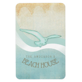 Ímã Aqua ID623 azul da gaivota da casa de praia