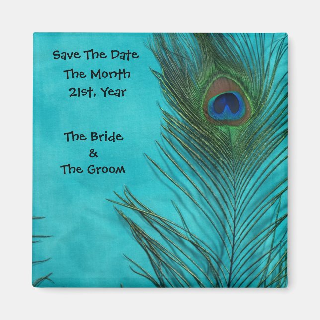 Imã Aqua Peacock Feather Magnets (Frente)