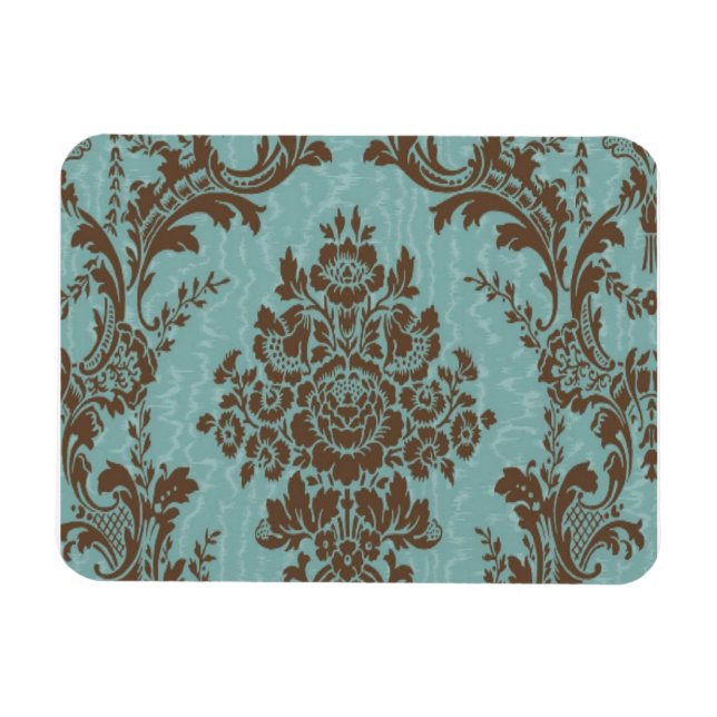 Ímã Aqua Sienna Damask (Horizontal)