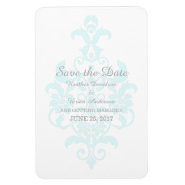 Ímã Aqua Sutil Damask Save the Date Flexi Magnet