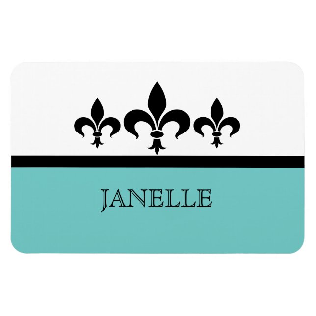 Ímã Aqua Swanky Fleur De Lis Flexi Magnet (Horizontal)