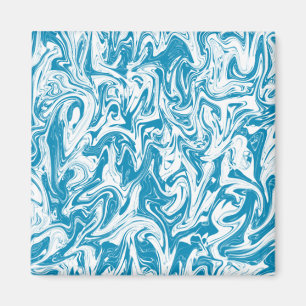 Imã Aqua & White Swirl