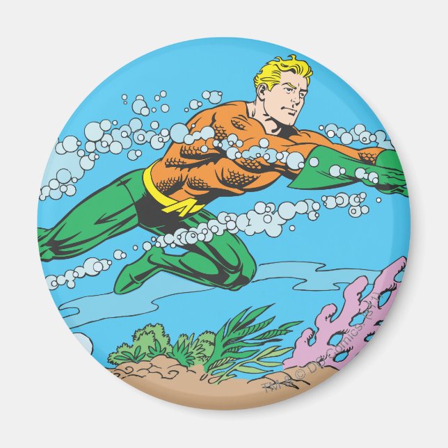 Imã Aquaman Dashes Através da Água (Frente)