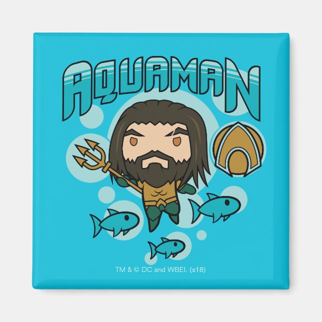 Imã Aquaman | Gráfico submarino de Chibi Aquaman (Frente)