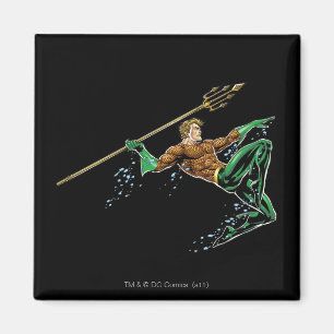 Imã Aquaman Pulando com Lança