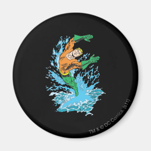 Imã Aquaman salta na onda